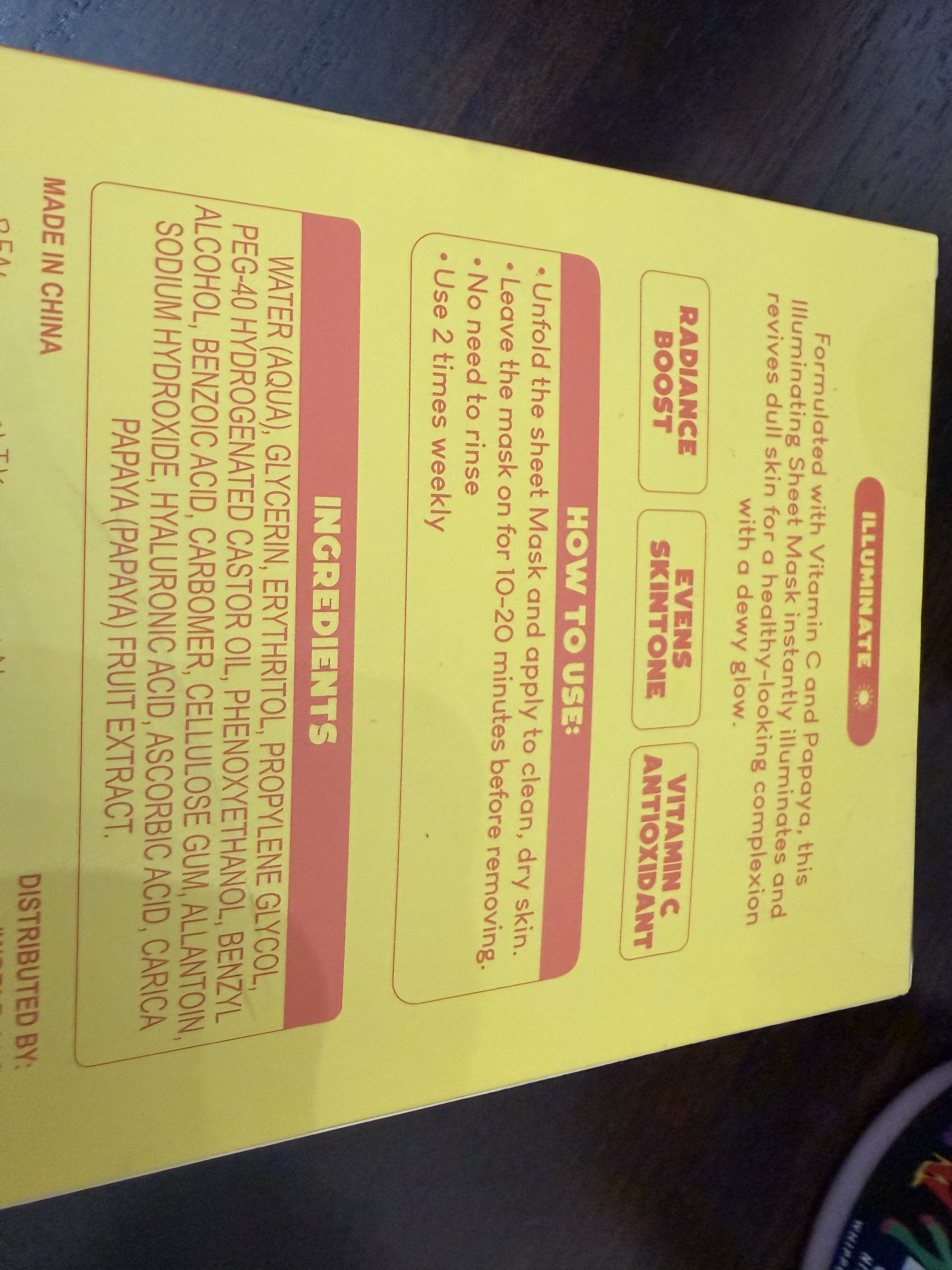 Amora illuminate and shine sheet mask