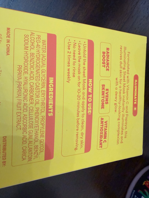 Amora illuminate and shine sheet mask